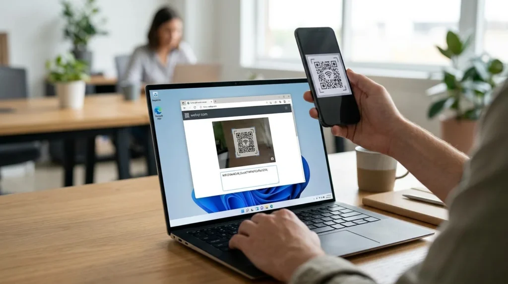 connect to wi-fi using a qr code windows