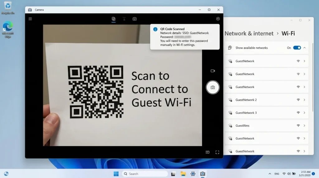 Connect Wi Fi using QR code 202607220038