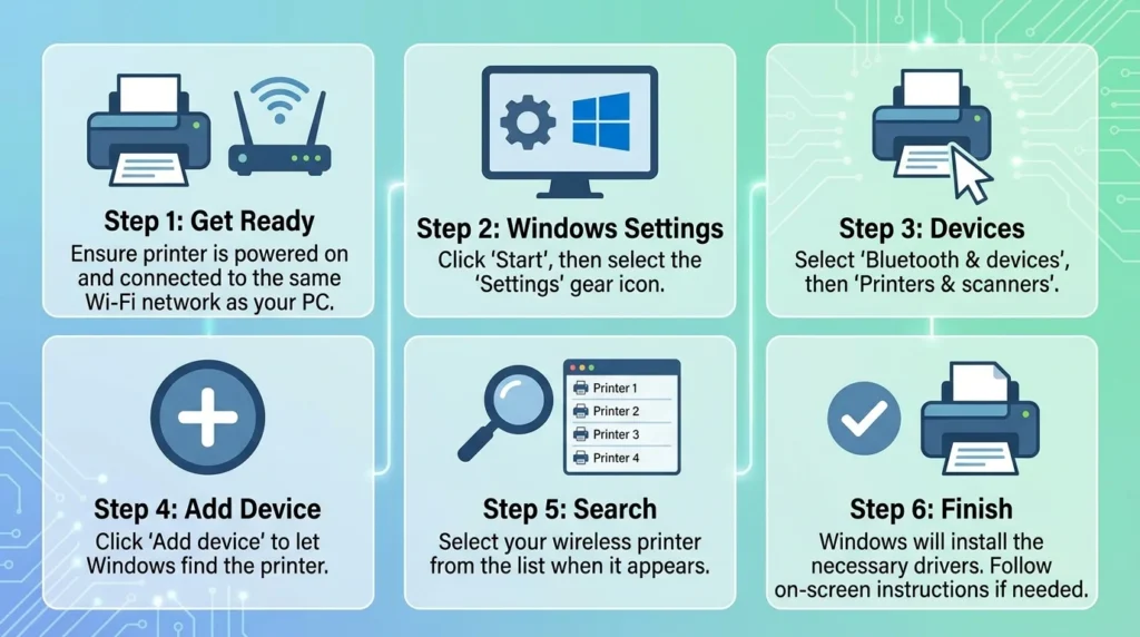 connect a wireless printer easily windows