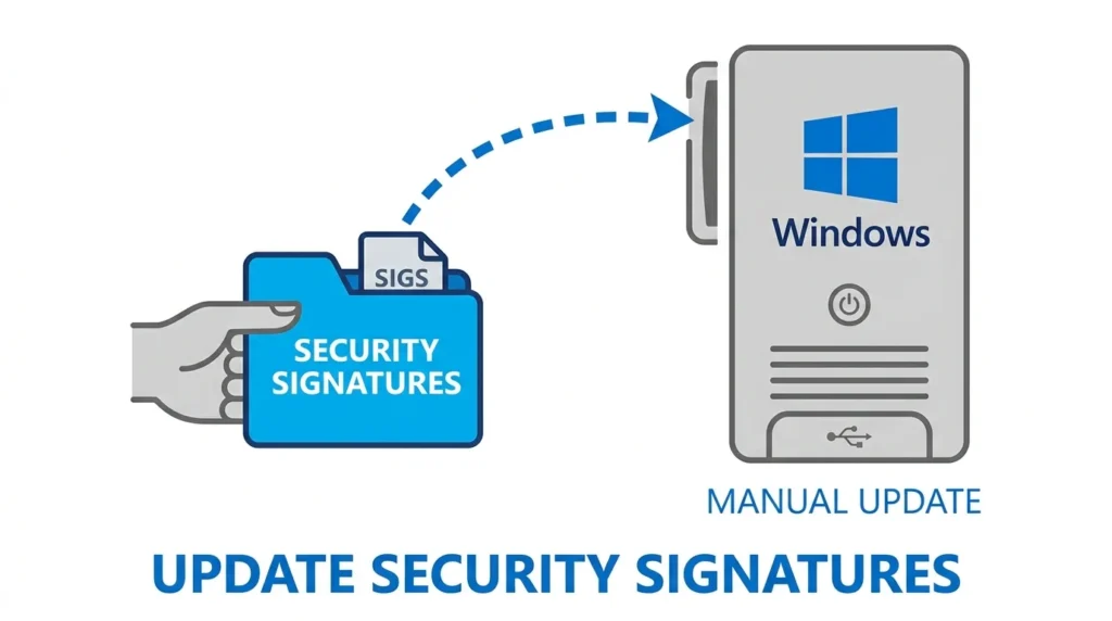 update windows security signatures manually windows