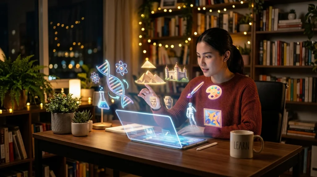 15 Best Educational YouTube Channels to Make You Smarter 1 Tablet projecting holographic icons 202607132135