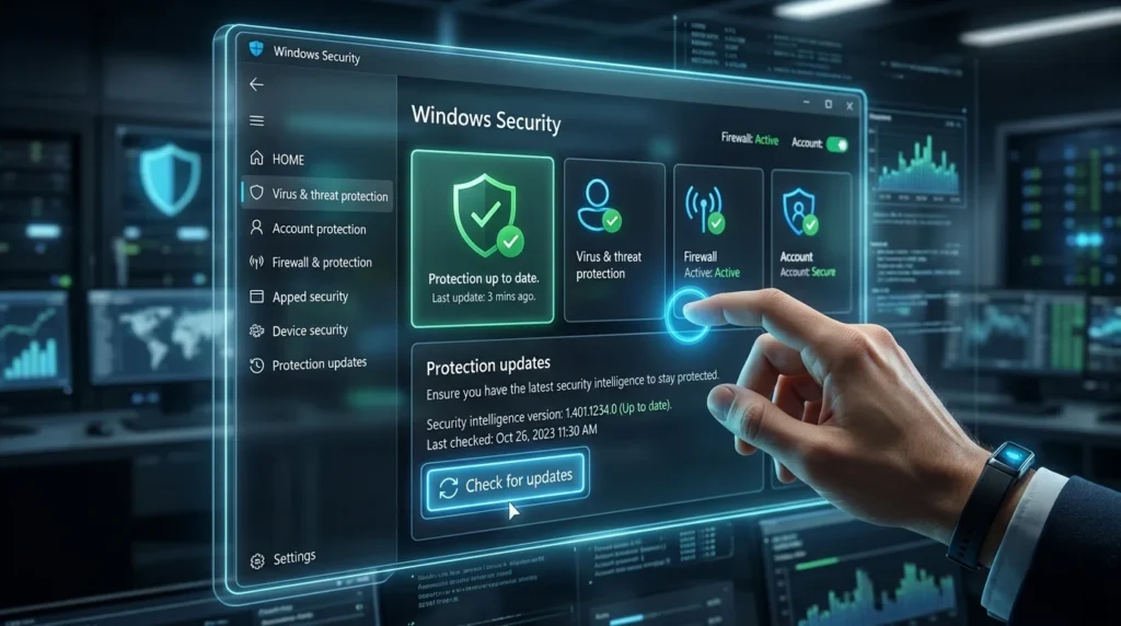 Windows Security dashboard with … 202607272331