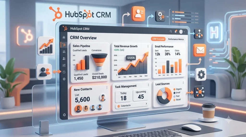 HubSpot CRM 3D illustration 202608200812