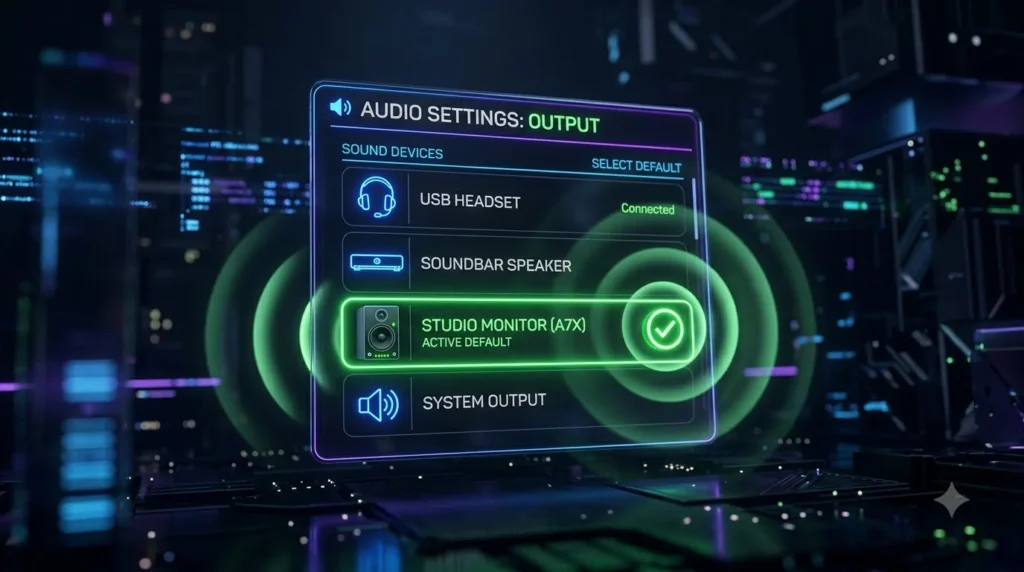 configuring default playback device