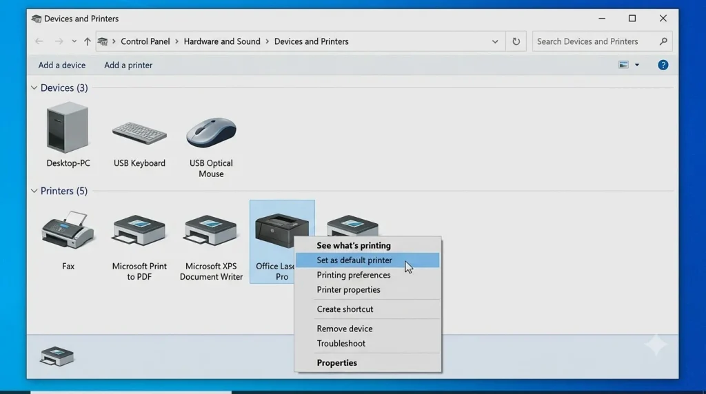 How to Set Your Preferred Default Printer (Windows 11 & 10): 3 Easy Ways 3 Setting default printer control … 20261017172522